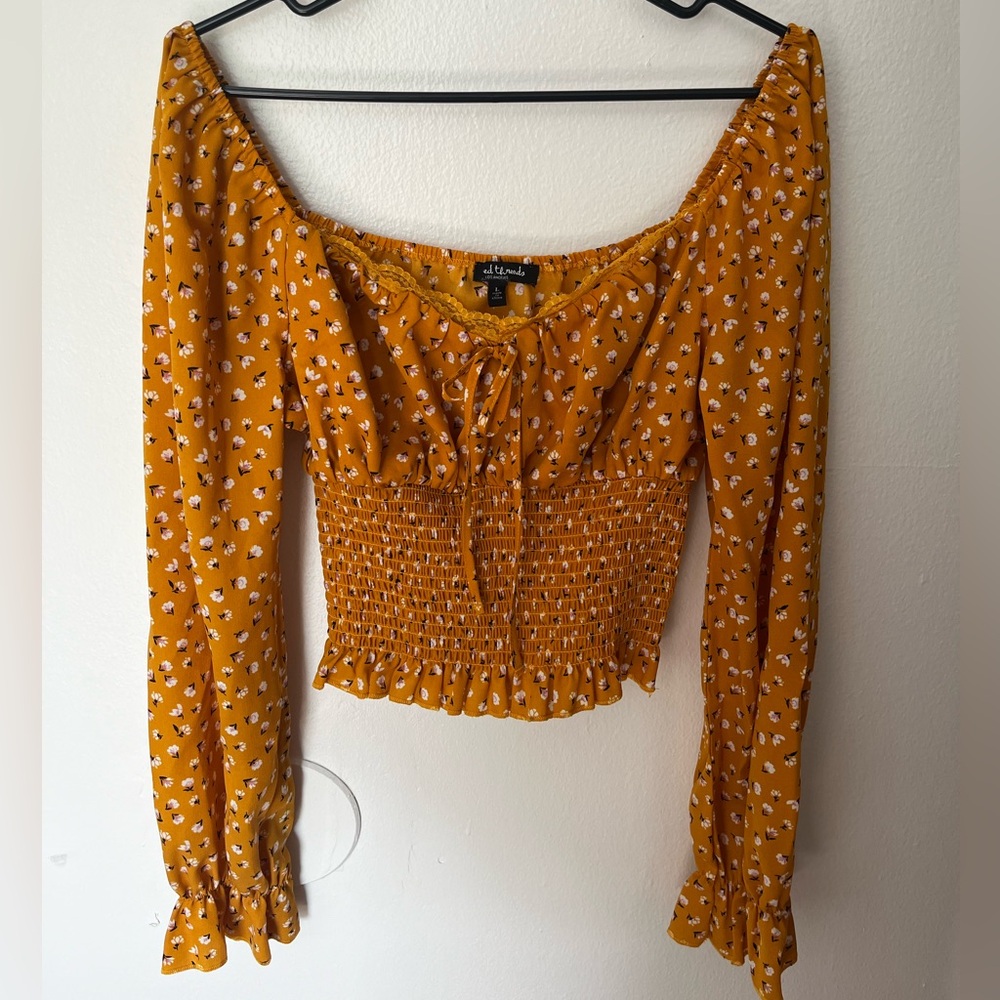 Yellow flower blouse